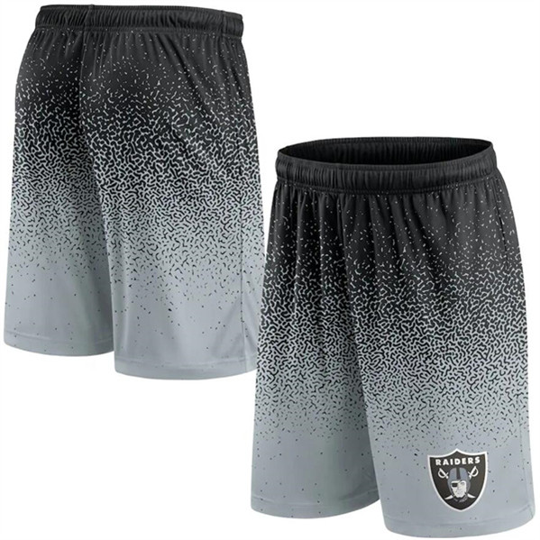 Men's Las Vegas Raiders Black/Silver Ombre Shorts